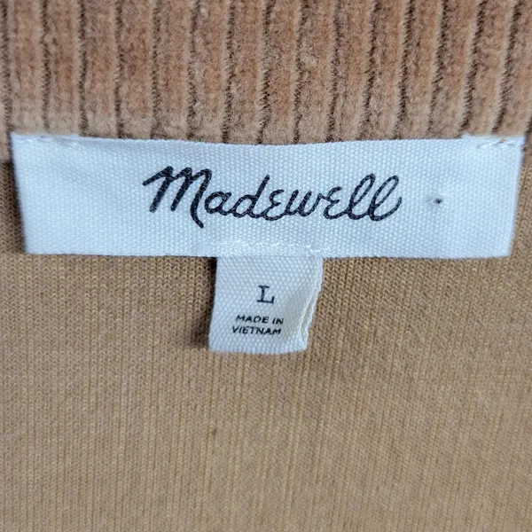 Madewell‎ Redford Womens Corduroy Blazer Jacket Size L Tan Knit Double Breasted - Image 2