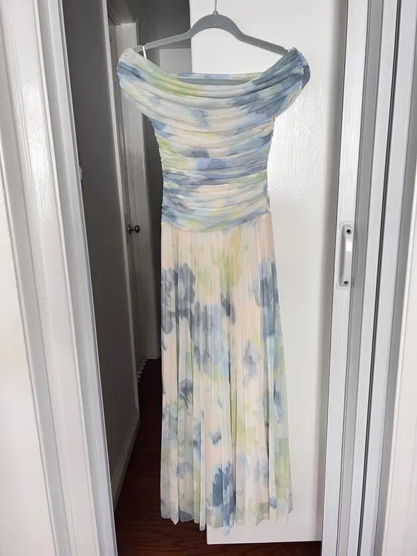 Abercrombie & Fitch Giselle Drop-Waist Mesh Maxi Dress XSP - Image 8