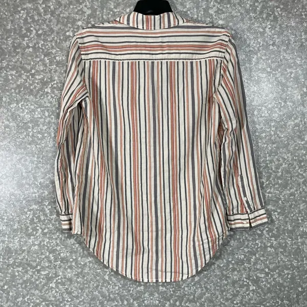 Melrose & Market Women's White Striped Button Up Top - Size Small - Long Sleeves - Image 5