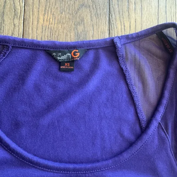 Guess Purple Flutter Sleeve Blouse - Image 3
