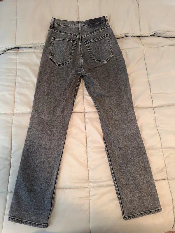 Black Abercrombie and Fitch ultra high rise ankle straight jean - Image 2