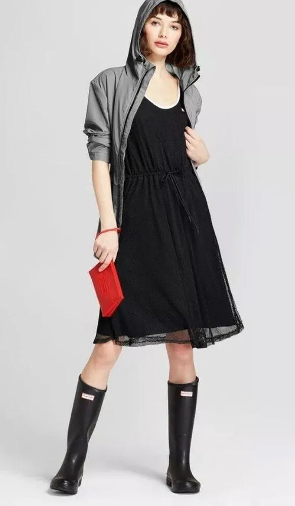 Hunter Black Mesh Racerback Zip Back Tennis Dress Swimsuit Coverup Size Small - Image 12