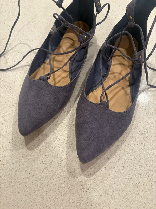 Lace up pointed toe flats Purple Size 9 - Image 2