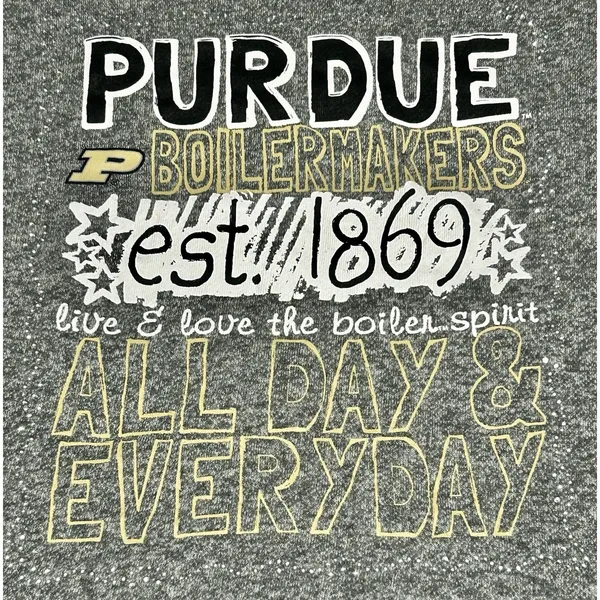 Russell Athletic Purdue Boilermakers Sweatshirt Womens Medium M Gray 3/4 Raglan Sleeve Scoop Neck - Image 3