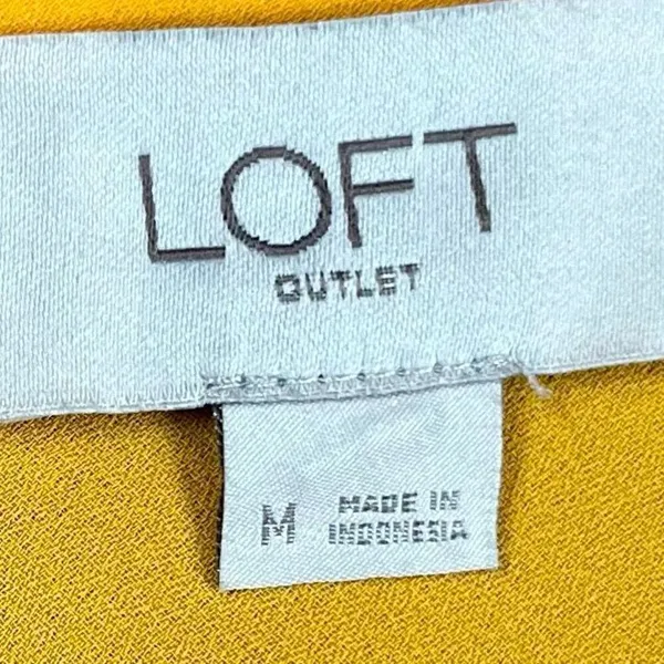 Ann Taylor LOFT Women's Yellow Long-Sleeve Blouse Medium - Image 7
