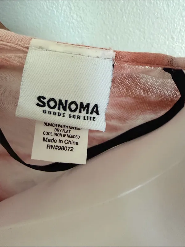 Sonoma Rust and Cream Tie-Dye Fringe Kimono - Image 3