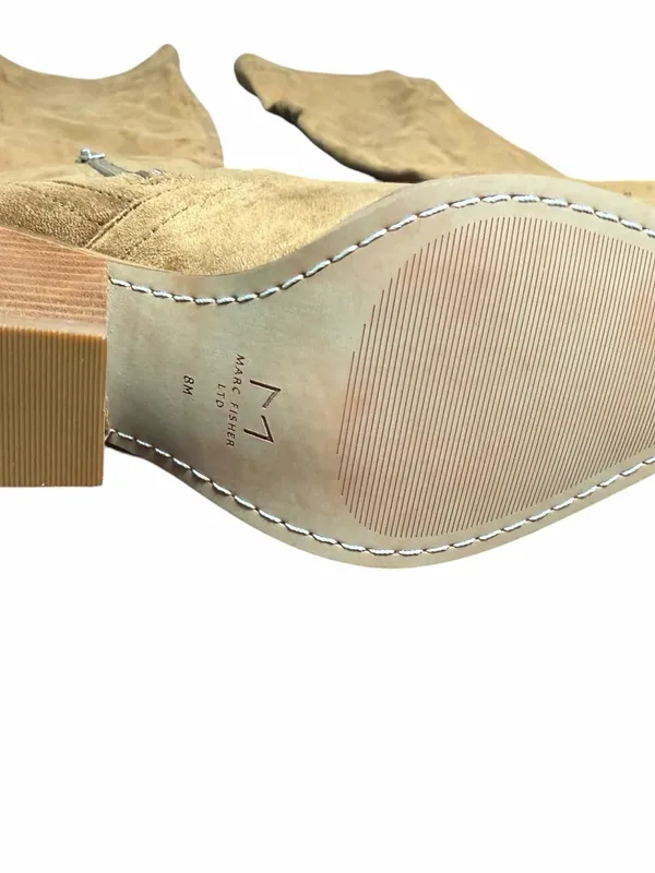 Marc Fisher LTD Gwyneth Suede Over Knee Western Boots Tan 8M NWOB - Image 13