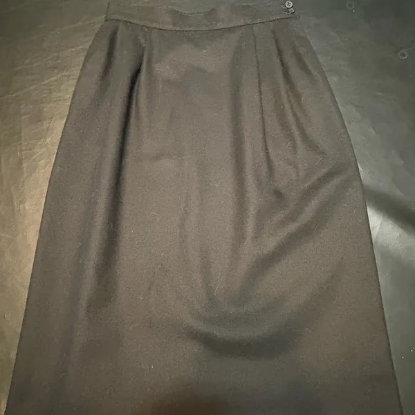 Pendleton Petite Vintage Virgin Wool Black Skirt Classic W/Pockets - Image 2