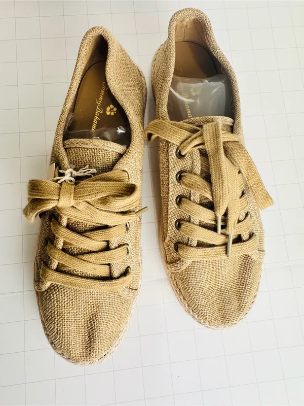 Tommy Bahama Beige Canvas Espadrille Sneakers - Image 4