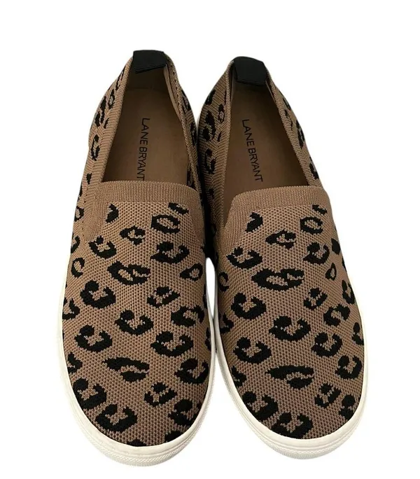 NWOT Lane Bryant Leopard Animal Print Textile Upper Slip On Sneaker Loafer 9W - Image 4