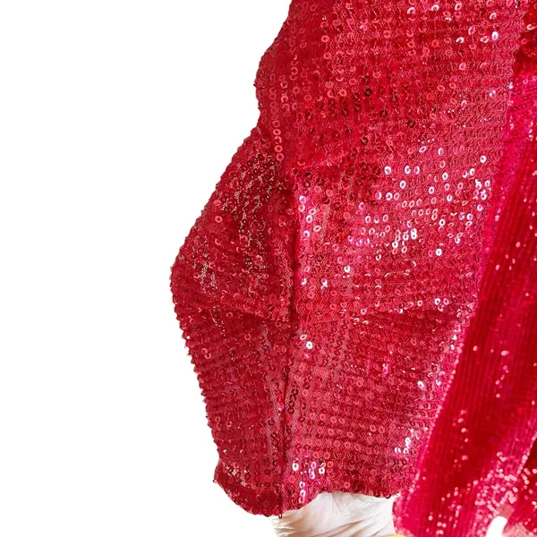 ASTR Devika Sequin Mini Dress Red Size Small Backless Colorful Party Holiday - Image 5