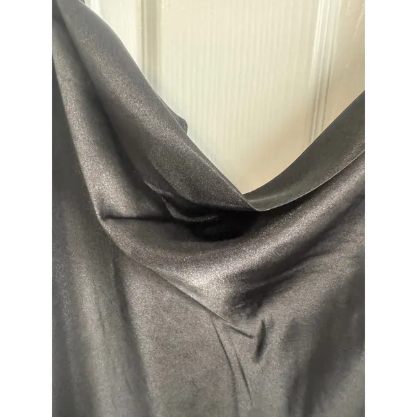 Bebe Black Satin Slip Dress Women's Small NWT Cowl Neck Midi Spaghetti Strap - Image 3