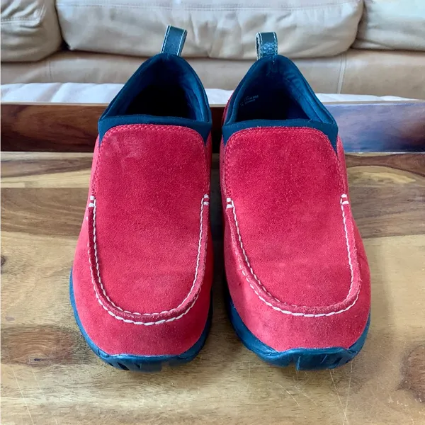 LAND’S END Red Suede Slip On Shoes - Image 2