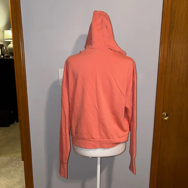 Sweaty Betty After Class Relaxed Hoodie Coral Pink Thumbhole Pocket Athleisure‎ - Image 5