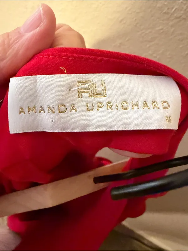 Amanda Uprichard Haven Halter Red Mini Dress Size Medium - Image 4
