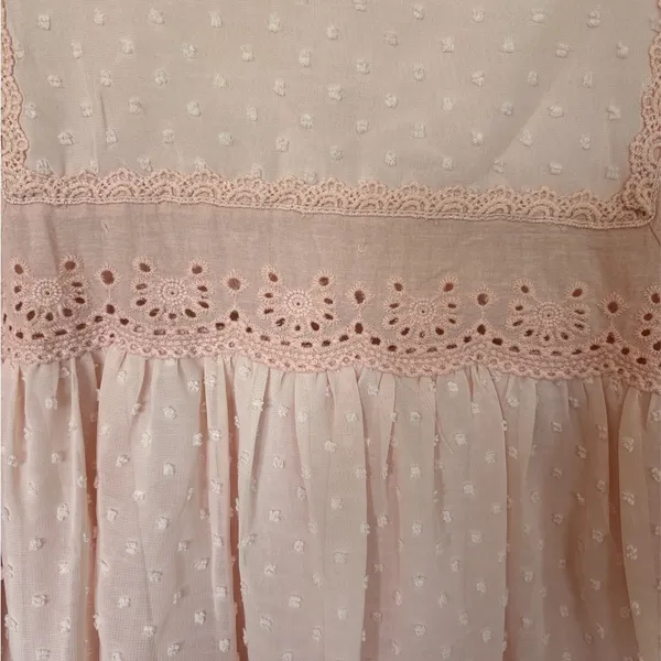 Amazon Pink Flutter Sleeve Blouse with Bib Collar - Image 2