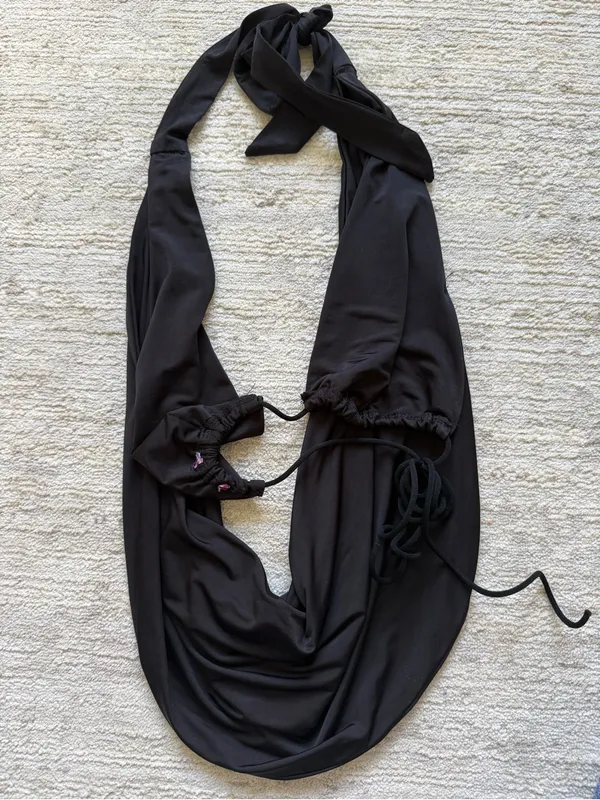 Edikted Black Plunge Halter Crop Top (Size XS) - Image 4