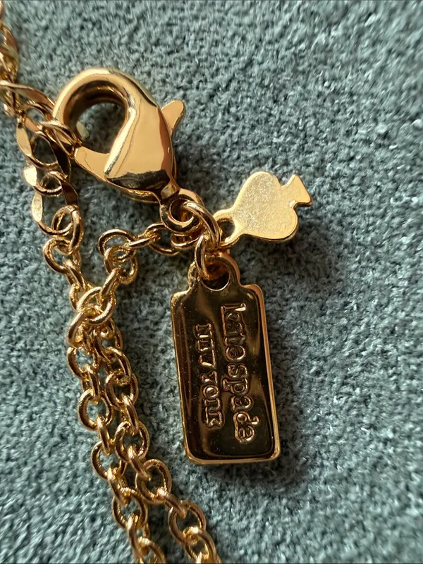 Kate Spade |♠️|Gold Plated Stacked Teacup Pendant Necklace | Blue - Image 4