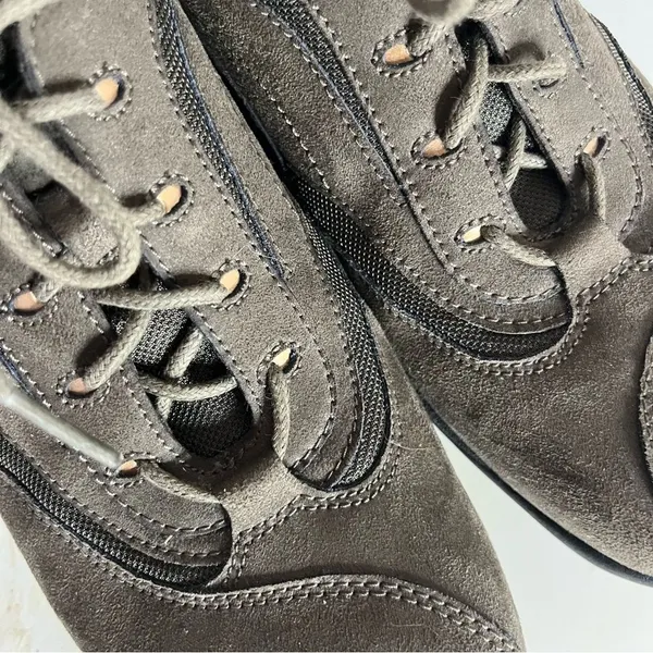 CLARKS In Motion Shoes Walking Comfort Lace Up Olive Nubuck Leather Size 10 N - Image 6