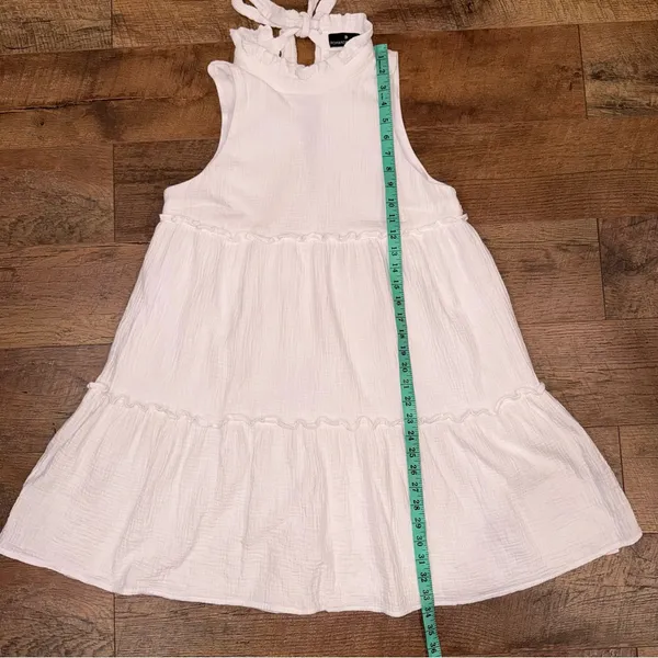 Tuckernuck Pomander Place Morgan Lightweight Gauze Ruffle Neckline Bow Dress - Image 14