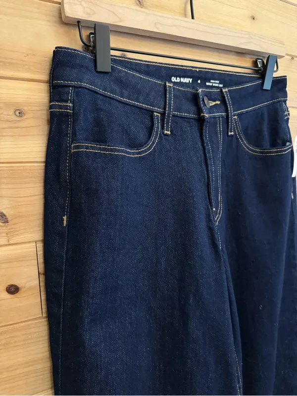 NWT Old Navy Size 4 High Rise Wow Wide Leg Denim Jeans - Image 2