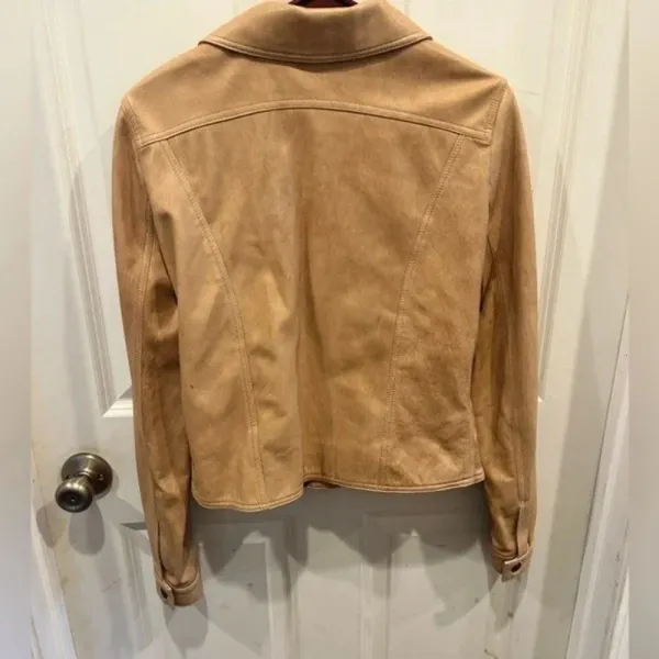 Bolsa Leather Jacket Tan Nude Beige size Medium‎ Brown - Image 7