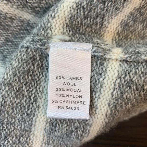 Banana Republic Womens‎ Striped Cardigan Sweater Size S Wool Blend Gray White - Image 4