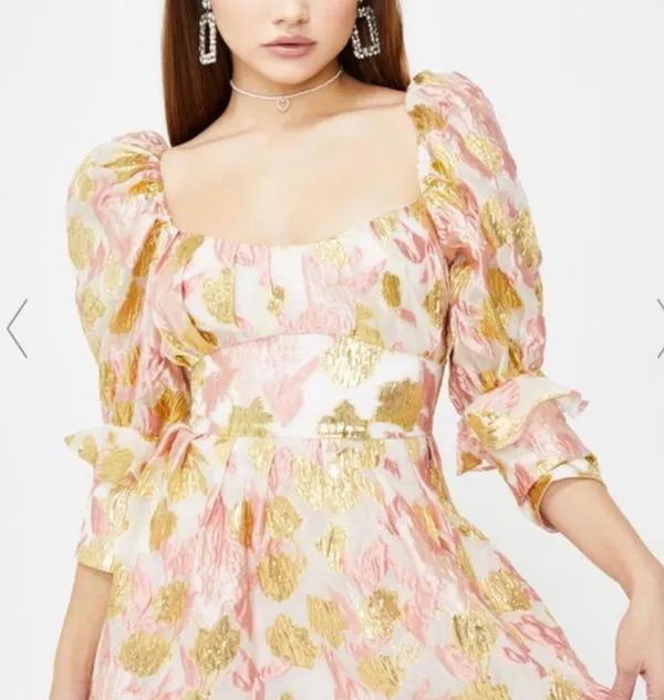 For Love And Lemons Rose Madame Brocade Romper - Image 5