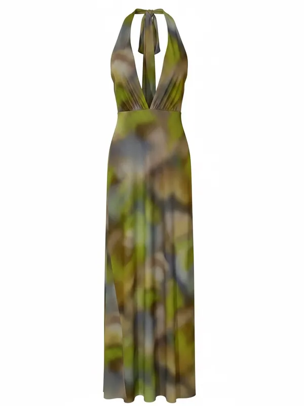 Zara Floral Print Halter Summer Dress S NWOT - Image 2