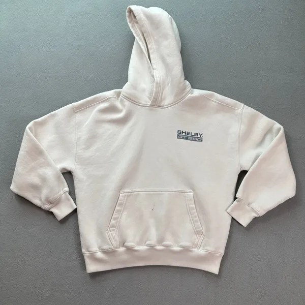 Hollister Shelby GT 500 Ford Hoodie Women's XS Cream Boxy Fit Cotton Blend Car - Image 2