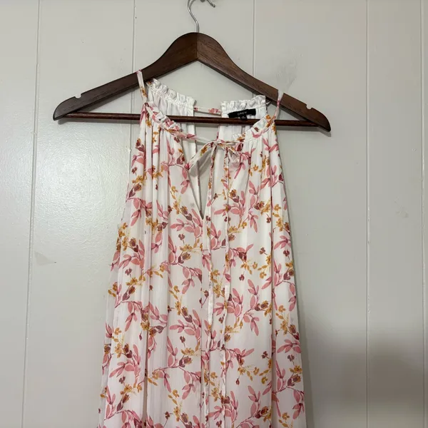 Drew Naomi Pink Floral Tiered Maxi Dress Size S - Image 3
