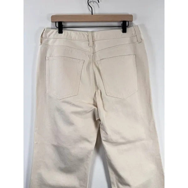NWT J.CREW Womens Jeans Beige Denim Mid Rise Relaxed 84 Kickout Crop Size 30 - Image 9