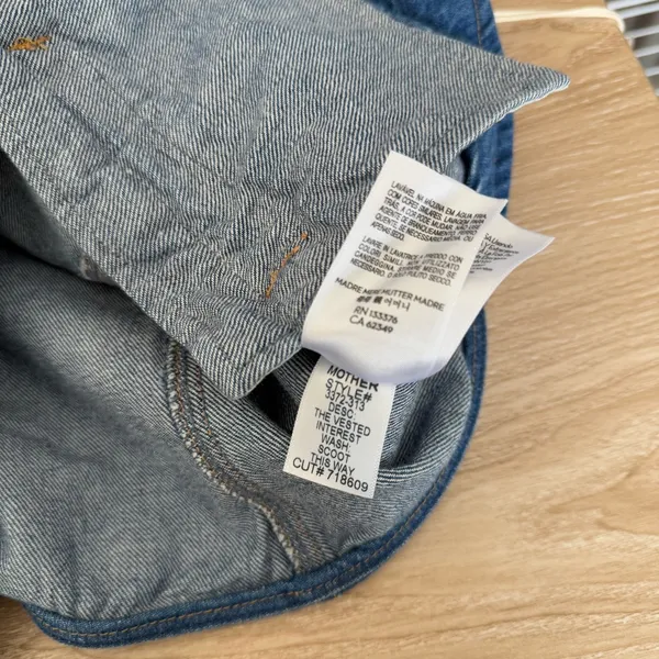 Mother Medium NEW The Vested Interest Scoot This Way‎ High Neck Denim Office - Image 7