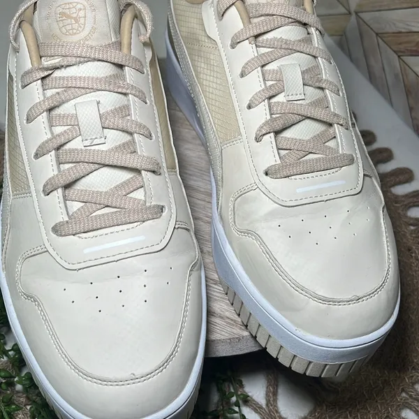 PUMA Carina Street Better Platform Sneakers Cream & White Casual‎ Comfy Leather - Image 3