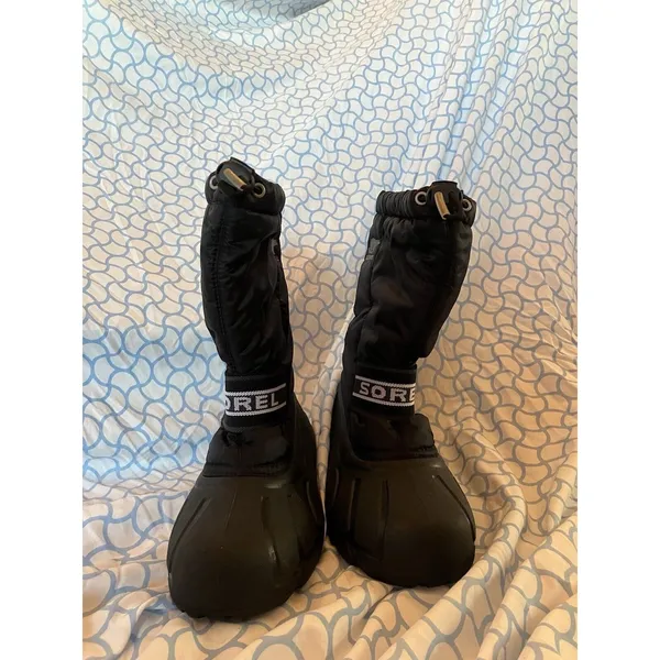 Sorel Snow Boots Unisex Black 1287921011 Size 5 Lace Up Excellent Condition - Image 3