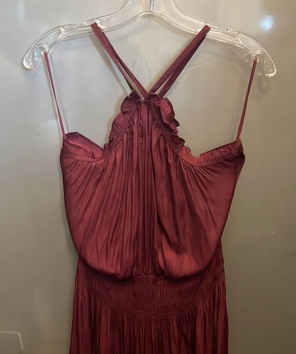 Fabrik Greta Smock Waist Halter Midi Dress M - Image 6