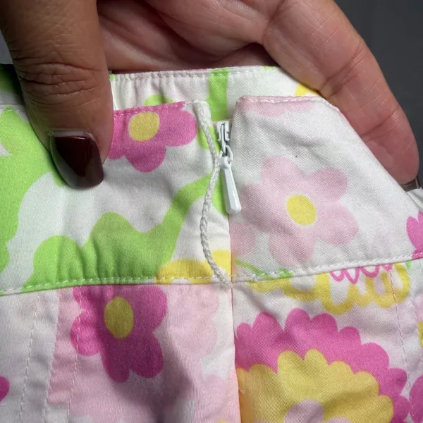 Lilly Pulitzer Floral Pleated A-Line Skirt Pastel 100% Cotton‎ Size 2 Preppy - Image 7