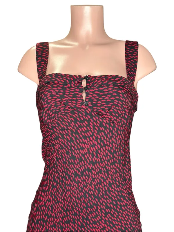 REFORMATION Tancy Midi Dress, French Kiss Black/Red, 0 (US) - Image 8