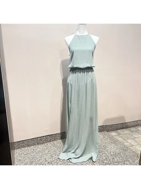 Show Me Your MuMu Dress Small Heather Halter Sage Crisp Wedding Resort Beach - Image 4