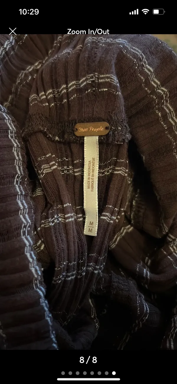 Free People brown snow bunny off the shoulder top M - Image 8