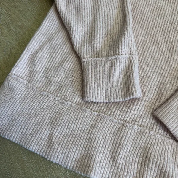 Aerie Light Pink Ribbed Knit Pullover Sweater - Image 2