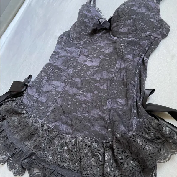 Women’s Lace Lingerie Padded Bra & Slip Dress Size Medium A11 - Image 3
