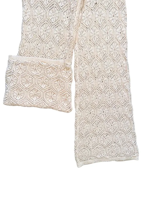 NWT Shade & Shore Crochet Cover Up Pants Set Boho Beach Vacation Medium - Image 5