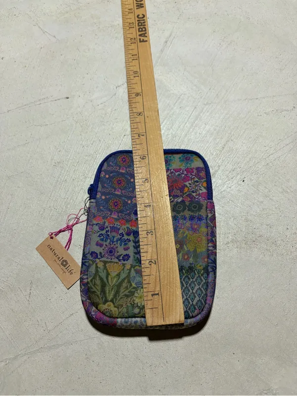 Natural Life NWT Patchwork Zip Pouch in Multi-Color with Green Strap - Image 3