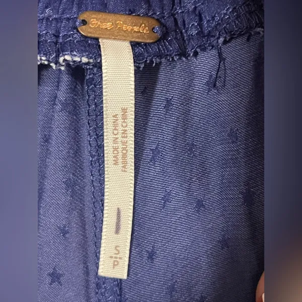 Women’s Free People Dark Blue Wide Leg Silky Pants w/ Pinstripe Elastic Waist ⭐️ - Image 10
