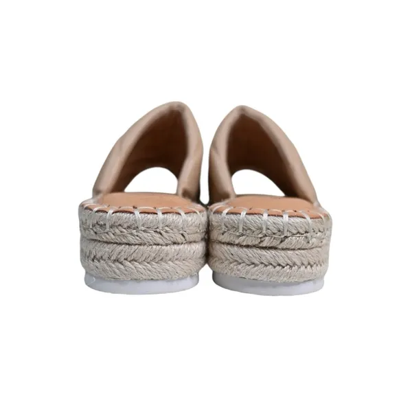 Gianni Bini Womens 7 Evert Leather Platform Slide Sandals in Light Tan - Image 5