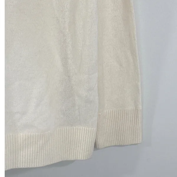 Quince Ivory 100% Mongolian Cashmere Polo V-Neck Sweater Women Large NWT Preppy - Image 4
