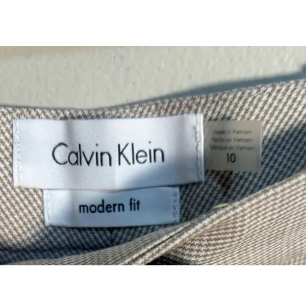 Calvin Klein Modern Fit Tan Plaid Dress Pants Womens 10‎ NWT Business Slacks - Image 3