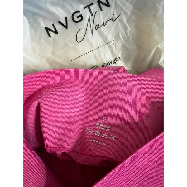 NVGTN Seamless High Waisted Leggings Womens Small Pink Workout Pants New - Image 5