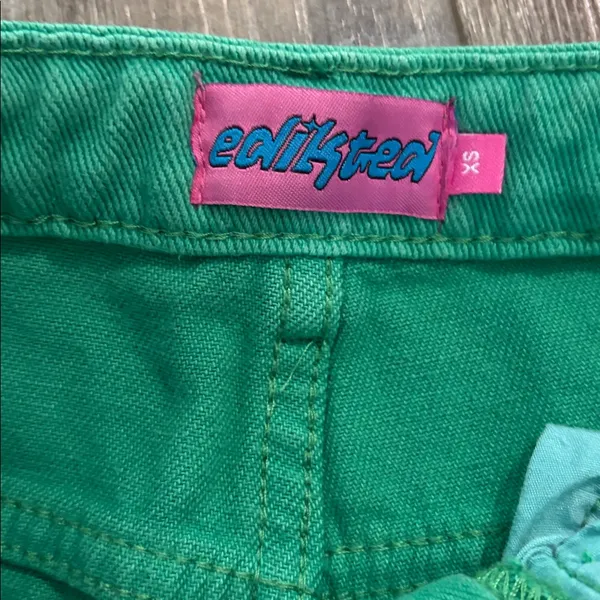Edikted Green Button Fly Jeans XS - Image 4